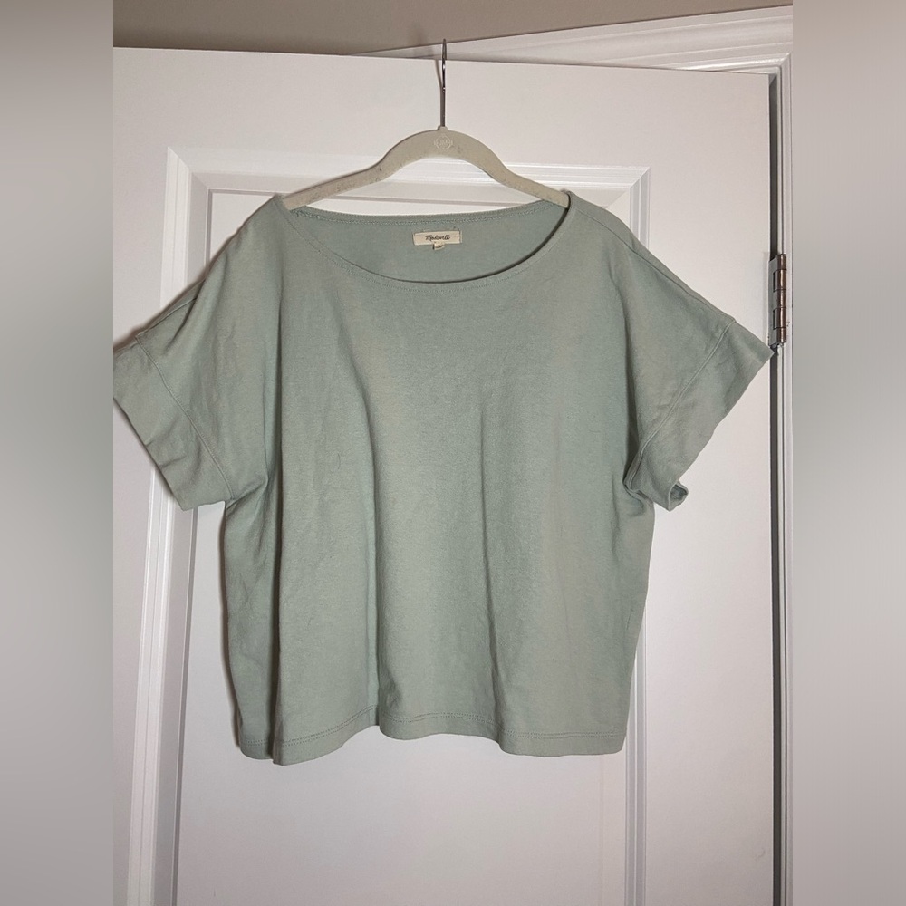 Madewell Sage Green Cropped Tshirt